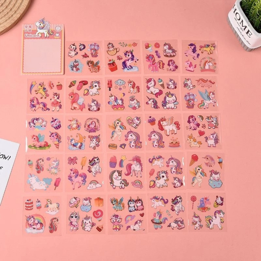 25 Sheets Sanrio Self Adhesive Stickers Set Cute Kawaii Cartoon Pet Waterproof Decorative Sticker For Journal, Laptop, Scrapbook And DIY Art Craft (Unicorn)