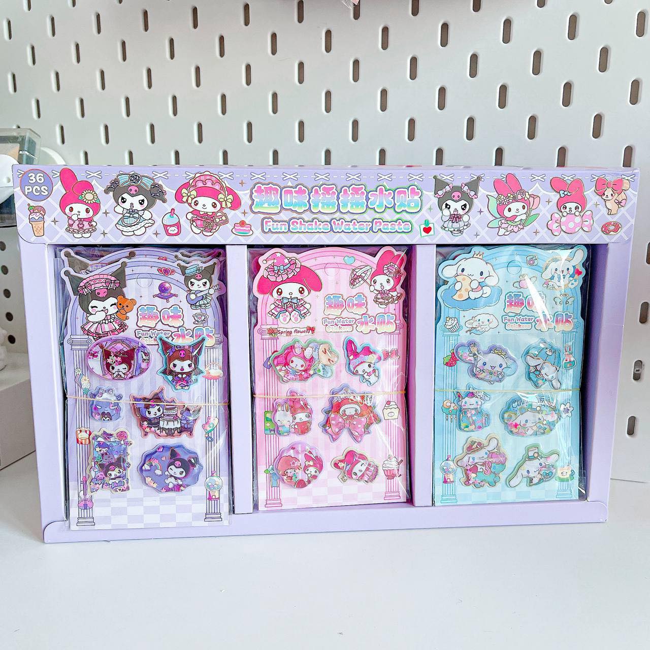 Kuromi Sanrio 3D Water Stickers for Scrapbooking, Journaling, DIY Art Craft, Kids & Teenagers (Kuromi) Pack of 3