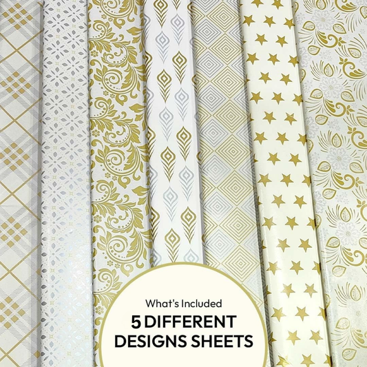 Premium Gift Wrap Paper Sheets – Mix Design (Pack of 5) | Gift Packing Sheet | Wrapping Paper for All Occasions