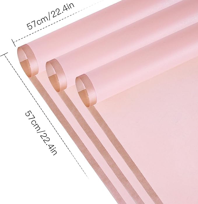 Korean Style Waterproof Pink Bouquet Wrapping Paper (58cm x 58cm, 60 Microns)