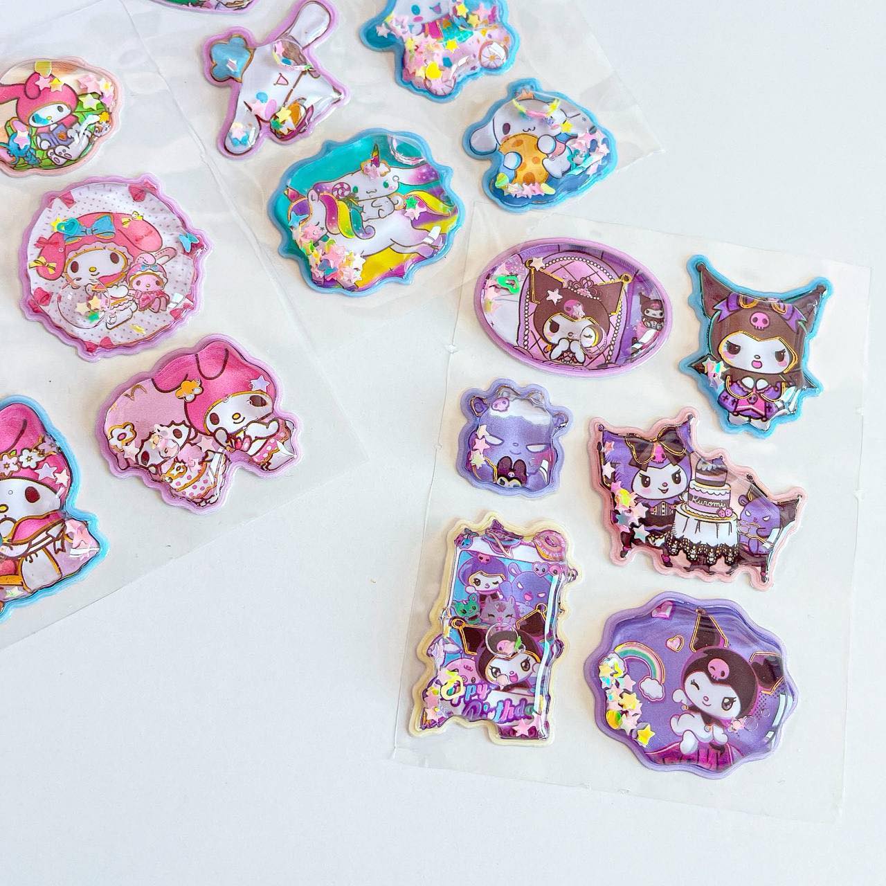 Kuromi Sanrio 3D Water Stickers for Scrapbooking, Journaling, DIY Art Craft, Kids & Teenagers (Kuromi) Pack of 3