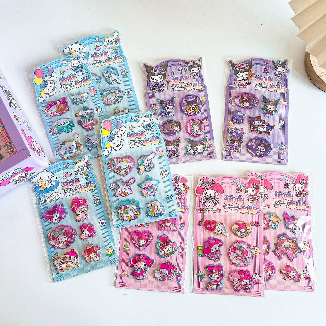 Kuromi Sanrio 3D Water Stickers for Scrapbooking, Journaling, DIY Art Craft, Kids & Teenagers (Kuromi) Pack of 3