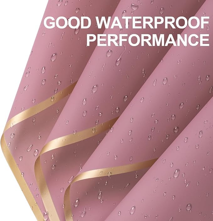 Korean Style Waterproof Dark Pink Bouquet Wrapping Paper (58cm x 58cm, 60 Microns)