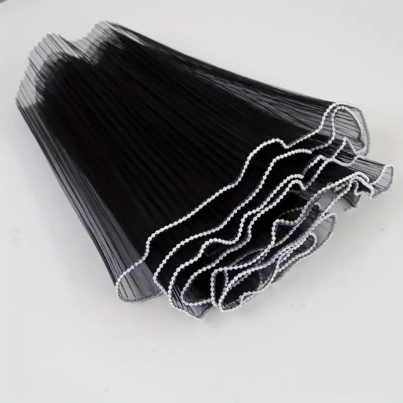 Floral Mesh Roll Wrinkled Flower Wrapping Mesh Paper – Black (Pearl Edge)