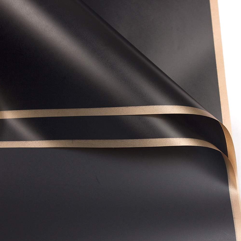 Korean Style Waterproof Black Bouquet Wrapping Paper (58cm x 58cm, 60 Microns)