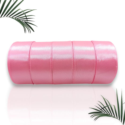 Satin Ribbon 1 Inch Roll Set (Pack of 5, Pink) – 10 Meter Each