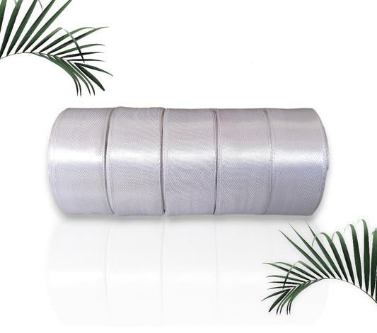 Satin Ribbon 1 Inch Roll Set (Pack of 5, White) – 10 Meter Each