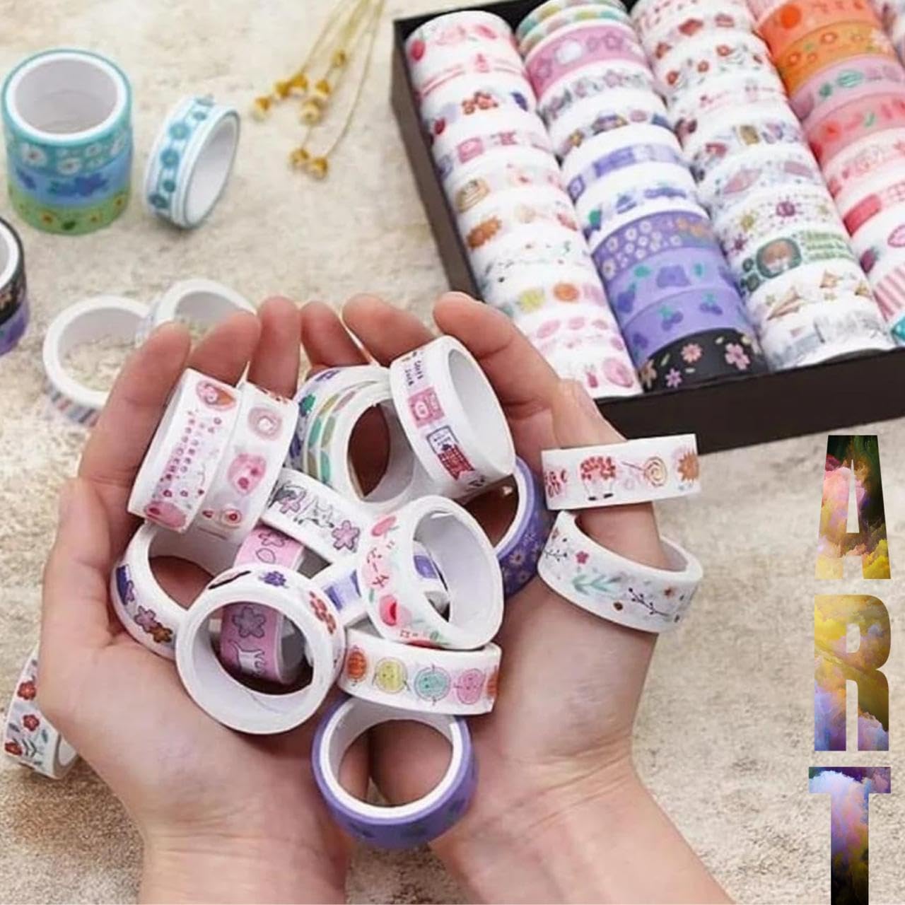 Colorful Designer Washi Tape Collection for DIY Art and Gift Wrapping