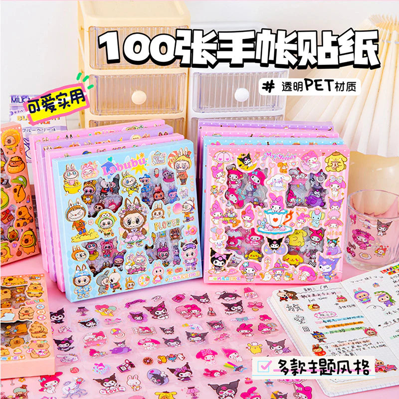 Labubu Kawaii Sticker Box – 100+ Cute Stickers