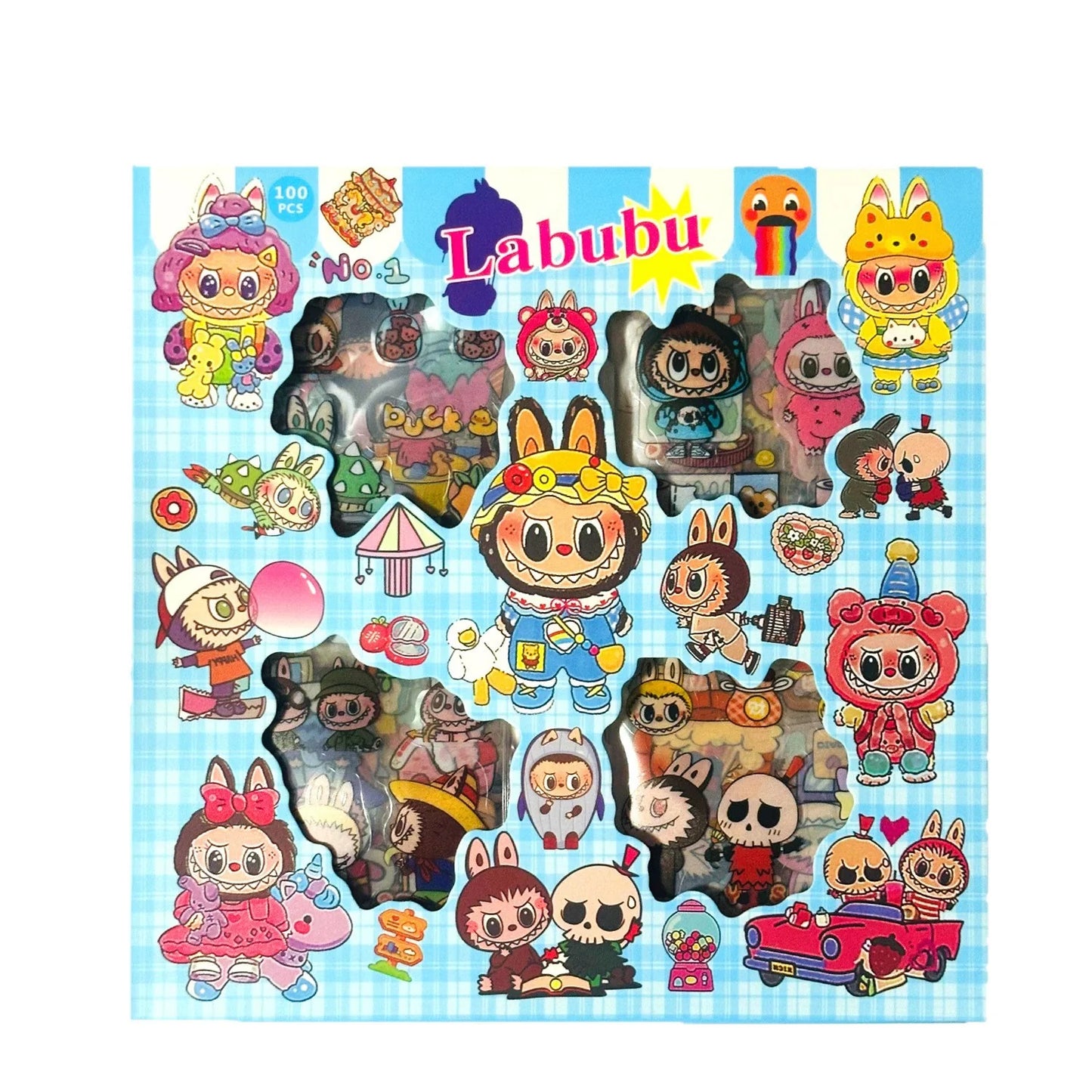 Labubu Kawaii Sticker Box – 100+ Cute Stickers