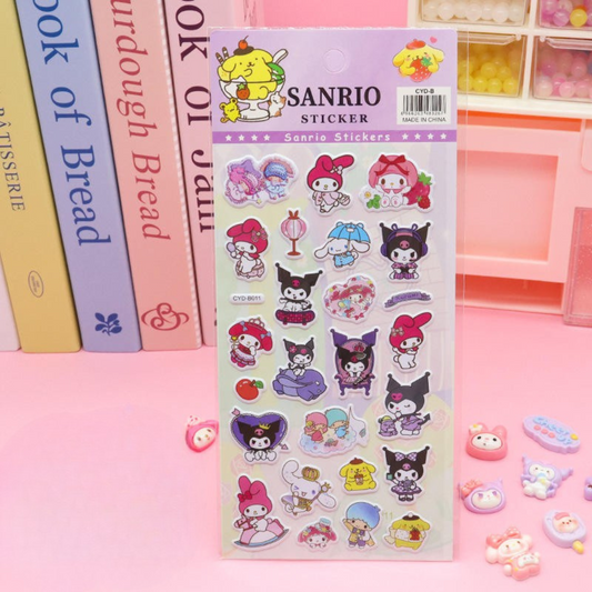 Labubu Sanrio Puffy Stickers for Scrapbooking, Journaling, DIY Art Craft (Labubu) Pack of 2