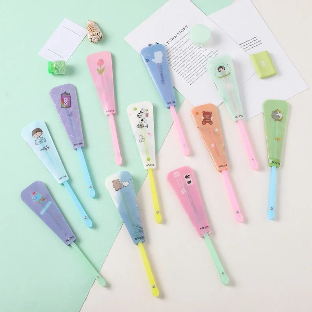 Cute Plastic Foldable Hand Fan for Kids (6 Pcs) – Mini Handheld Fans for Summer, Camping, Travel & Birthday Return Gifts